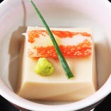 胡麻豆腐　棒蟹　青葱
