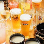 定番ビールや韓国酒など多彩なドリンクでお仲間とカンパ～イ！
