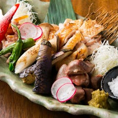 銀座 独楽_備長炭であぶります♪
旬のお野菜、鮮魚!!　日替りのブランド肉。