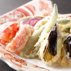 銀座 独楽_季節野菜の天ぷら盛り合わせ