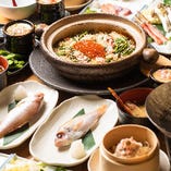 【豪華宴会】
蟹料理にお造りなど人気料理が一堂に会するコース
