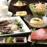  【ペア】神戸牛ステーキ＆あわびを含む海鮮『Bコース』（全7品）お二人様で19,580円（税込）