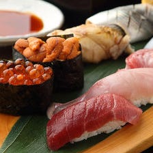 熟練の技が光る江戸前寿司