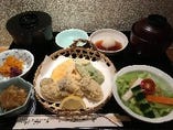牡蠣の天ぷら定食