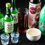 生マッコリやチャミスルなどの韓国酒とお楽しみください！