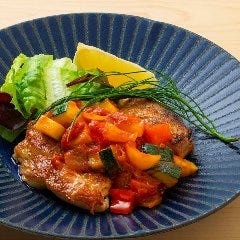 播州百日鶏のグリルとラタトゥイユ