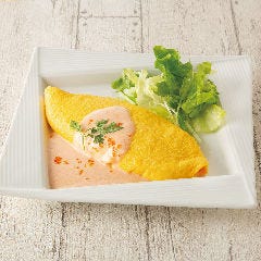 とろけるチーズオムレツ　明太子クリーム