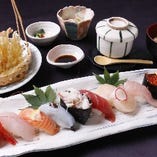 極上握り寿司と天ぷら御膳