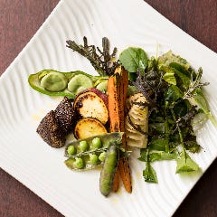 炭焼き野菜で一息