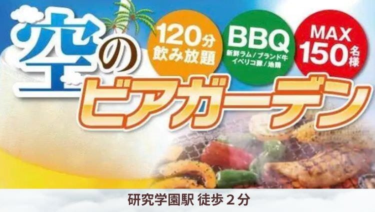 【研究学園駅前】空のビアガーデン