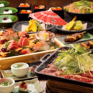 個室居酒屋 くいもの屋わん 岩国店_【幸コース】2時間飲み放題付+国産黒毛和牛の鉄板焼きやお造り五種盛り等♪~接待・歓送会・送別会に~