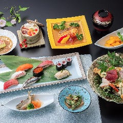 お昼の季節コース「風鈴」 彩り豊かで贅沢な内容です