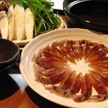 （4月）季節の鍋　富山県産の新鮮なホタルイカを使用「ホタルイカしゃぶしゃぶ」