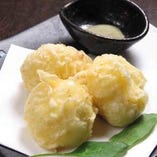 蔵王クリームチーズの天ぷら～抹茶塩で～