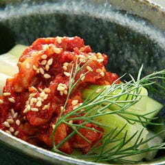 セロリと胡瓜のチャンジャ和え