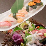 【新鮮さが自慢】
新潟の季節の海鮮をお造りとお寿司で！
