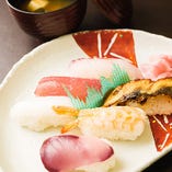 「握り寿司6種」新鮮なネタと職人技が見事に調和した逸品です