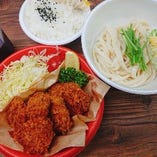 国産豚ヒレカツとうどんのランチ