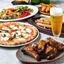 肉好き必見！選べるPIZZAやBBQスペアリブなど2H飲み放題付き4,500円