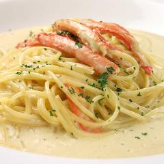 かにの身と蟹味噌のクリームソース