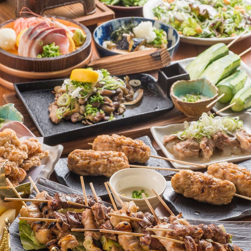 名物 つくねキングコース 鮮魚刺し 串2本など全9品 2時間 瓶ビール飲み放題付 4000円の詳細 鳥門米門 うまいもん 鹿児島市 焼き鳥 ぐるなび