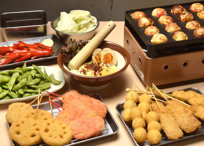 串カツ田中 高幡不動店 コース たこ焼き食べ放題コース 2時間飲み放題付 3500円 税込 ぐるなび