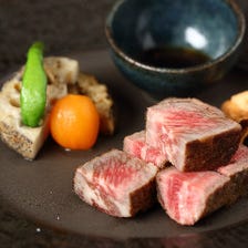 黒毛和牛最高級ブランドのA5近江牛ヒレステーキが味わえるコース　全８品