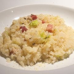 そら豆とベーコンのリゾット