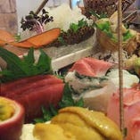  新鮮な魚介と御寿司が人気です。