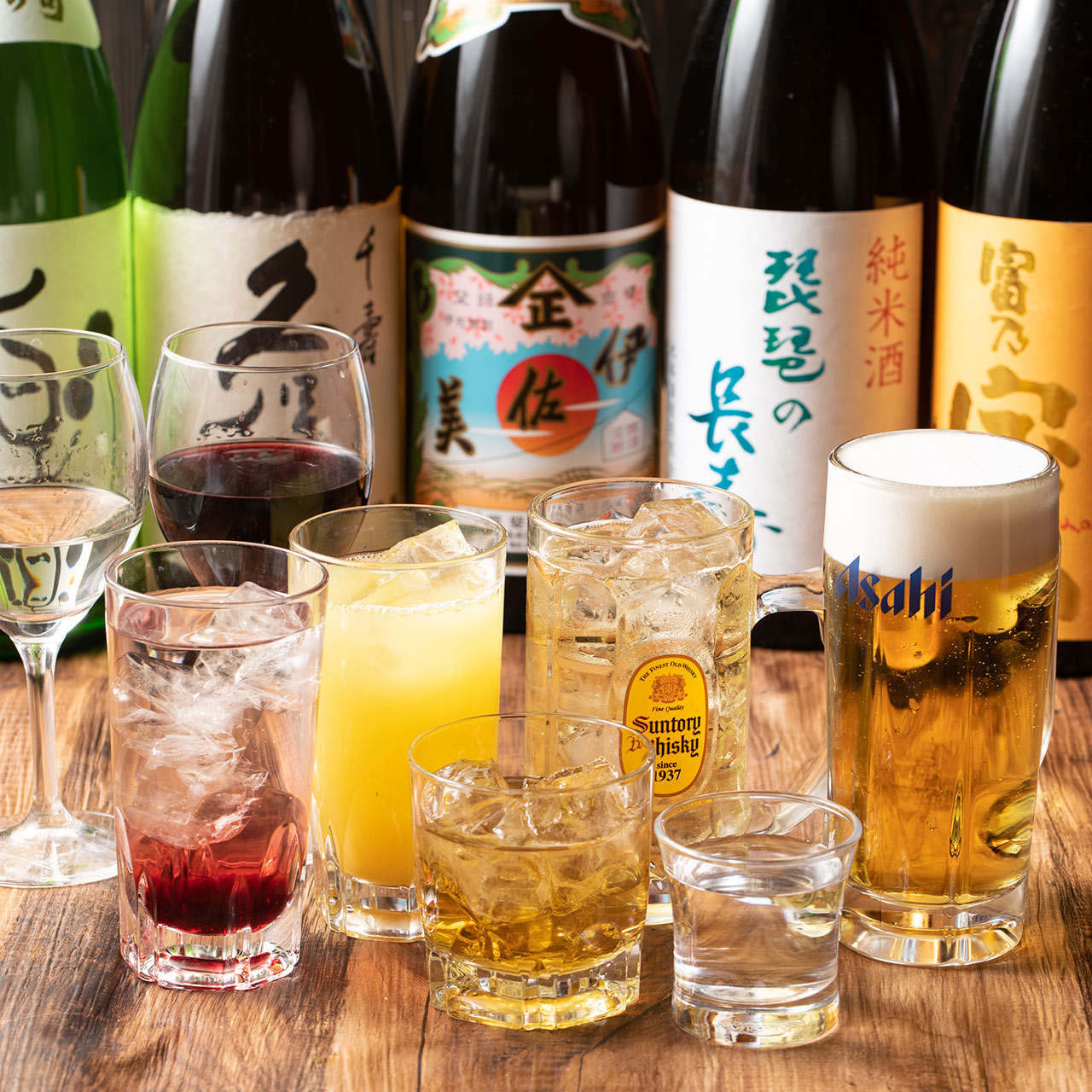 日本酒や焼酎も存分に楽しめる飲み放題は1,680円（税抜）～