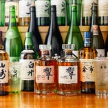 日本酒や入手困難なウィスキーもご用意しています。
