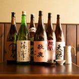 コースには純米酒4種類を含んだ飲み放題がお付けできます