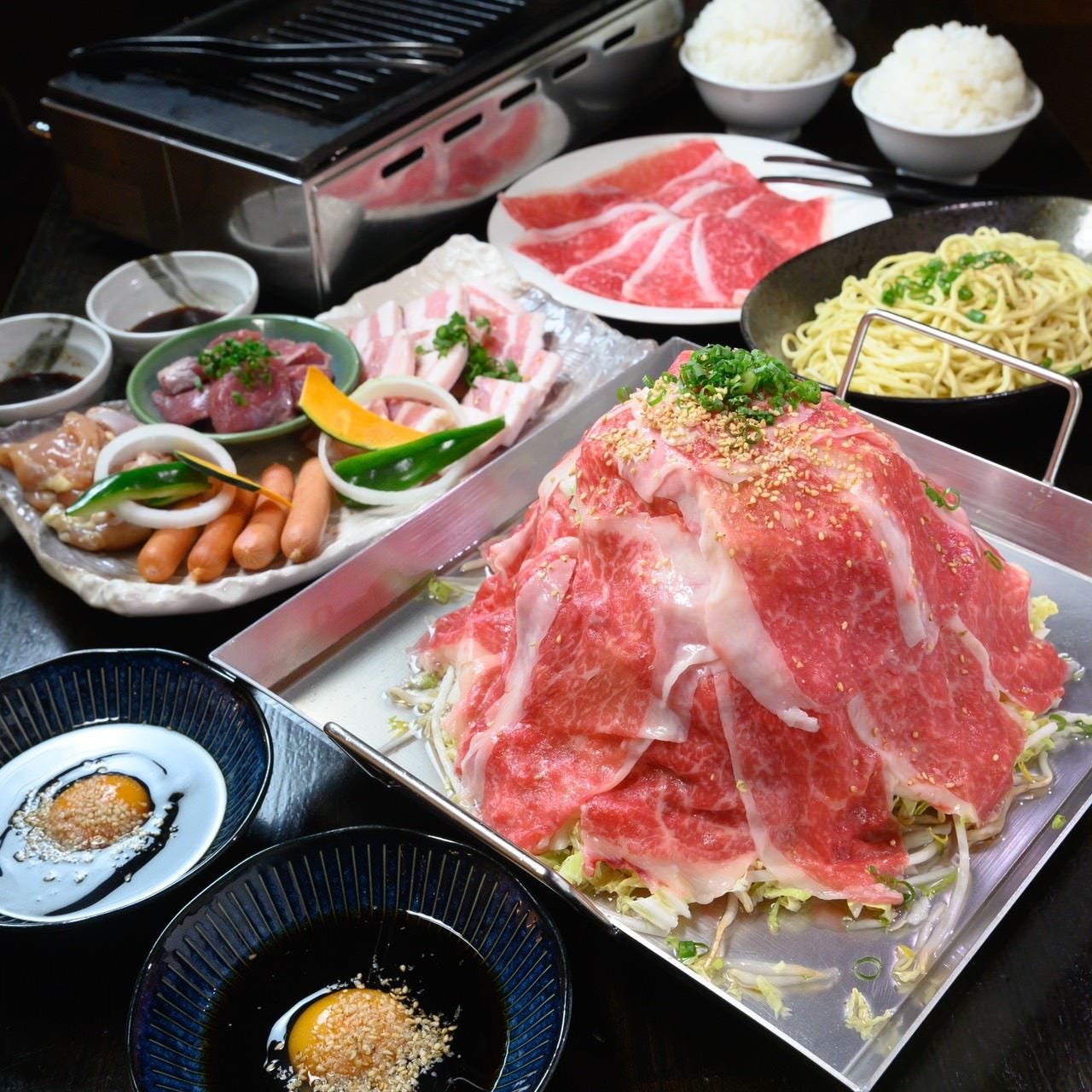 火山たき肉・焼肉食べ放題 鹿児島産黒毛和牛 味彩 炙屋