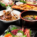 豪快な鯛のかぶと煮などを味わえる『宴会コース【竹】』