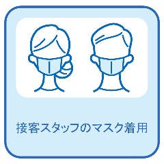 従業員のマスク着用を徹底しております。