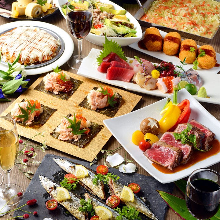 2 4月 3時間飲み放題 極上牛サーロインステーキ お刺身五種盛り等 贅沢コース 5000円の詳細 鉄板料理 もつ鍋の個室居酒屋 鉄神 四日市駅前店 四日市 居酒屋 ぐるなび