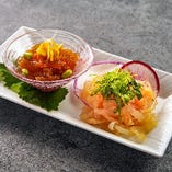 くらげの冷菜（姿くらげの甘酢・糸クラゲの塩和え）