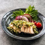 蒸し但馬味鶏（葱ソース）