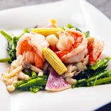 大海老と季節野菜の炒め