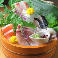 愛媛県近海の鮮魚を使用した刺身桶盛