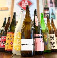 2時間飲み放題には、日本酒多数。他にも生ビール、ハイボール付