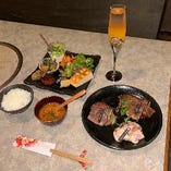 【昼限定】咲　saki　3種黒毛和牛定食