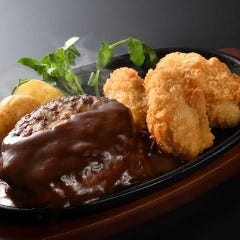 シーフードレストラン メヒコ 有明店_ハンバーグ＆カキフライ（ライスorパン・スープ付き）