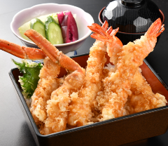 シーフードレストラン メヒコ 有明店_かにと海老の天重 ～味噌汁・香の物付～