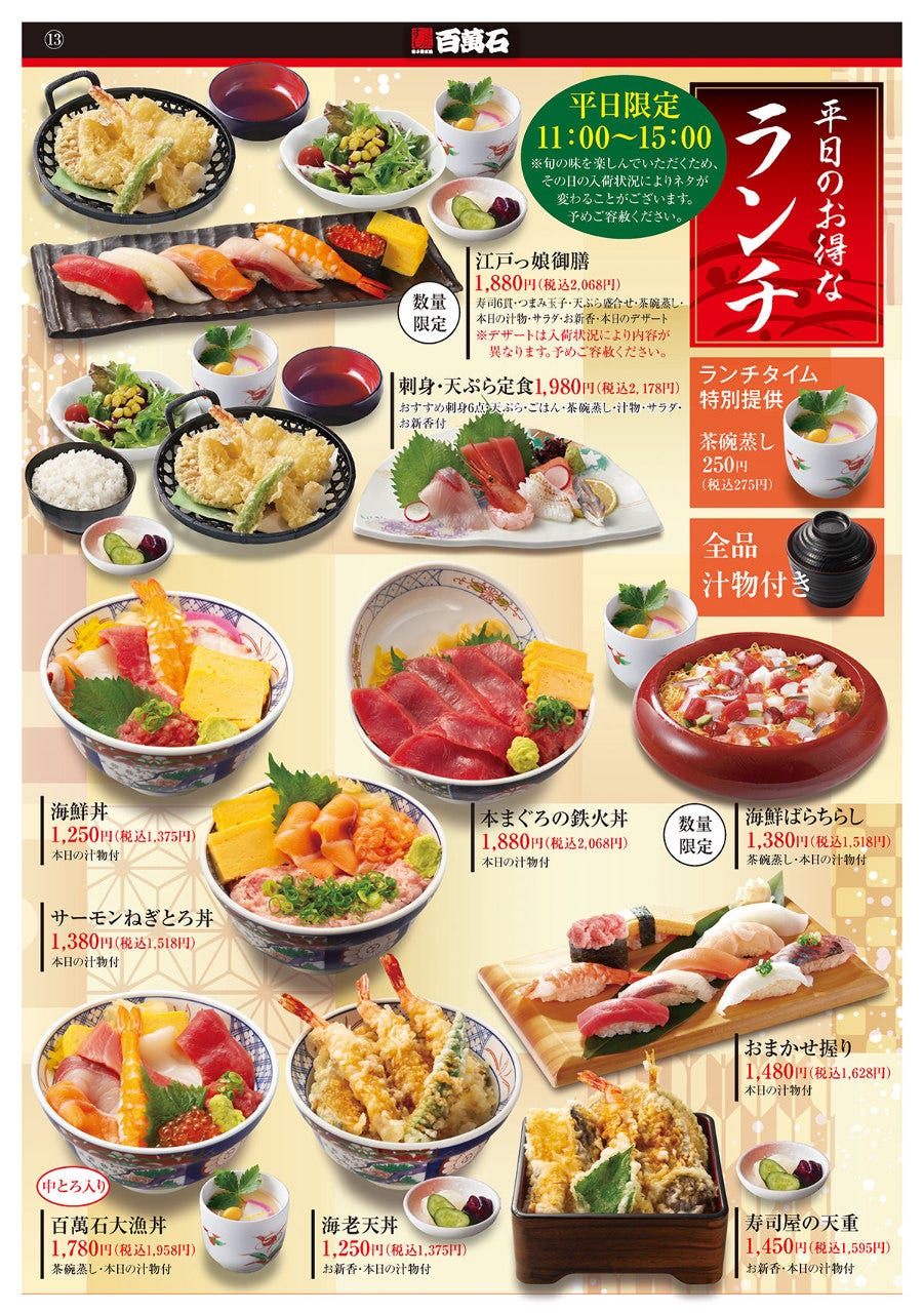 江戸前 すし 百 萬 石 幸 町 店