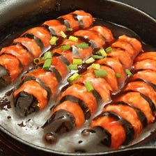 鉄板挽肉入り焼きナス